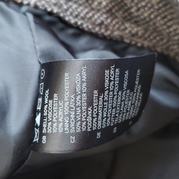 (M) H&M High Collared Diagonal Zip Jacket Assymetrical Formal Contemporary Urban - Picture 7 of 8